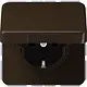 JUNG CD 1520 NBFKIKL BR wandcontactdoos randaarde Safety+ klapdeksel CD500 bruin