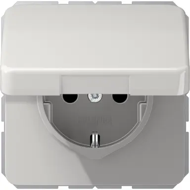 JUNG CD 1520 NBFKIKL LG wandcontactdoos randaarde Safety+ klapdeksel CD500 lichtgrijs