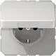 JUNG CD 1520 NBFKIKL LG wandcontactdoos randaarde Safety+ klapdeksel CD500 lichtgrijs