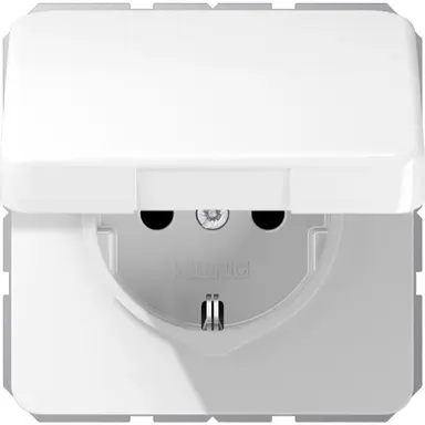 JUNG CD 1520 NBFKIKL WW wandcontactdoos randaarde Safety+ klapdeksel CD500 alpine wit