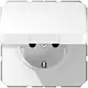 JUNG CD 1520 NBFKIKL WW wandcontactdoos randaarde Safety+ klapdeksel CD500 alpine wit
