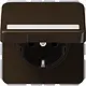 JUNG CD 1520 NBFNAKL BR wandcontactdoos randaarde Safety+ met tekstvenster en klapdeksel CD500 bruin