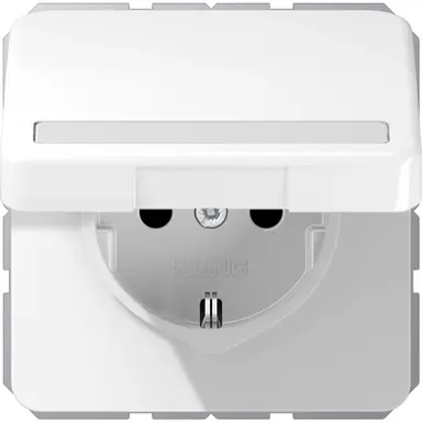 JUNG CD 1520 NBFNAKL WW wandcontactdoos randaarde Safety+ met tekstvenster en klapdeksel CD500 alpine wit