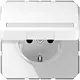 JUNG CD 1520 NBFNAKL WW wandcontactdoos randaarde Safety+ met tekstvenster en klapdeksel CD500 alpine wit