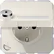 JUNG CD 1520 NNAKLSL wandcontactdoos randaarde Safety+ klapdeksel tekstvenster slot CD500 creme