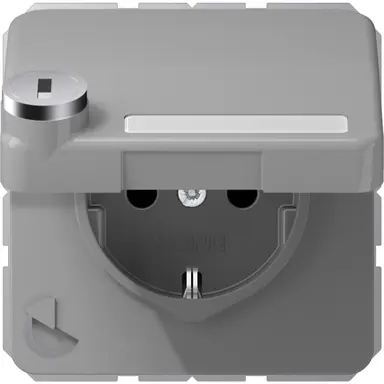 JUNG CD 1520 NNAKLSL GR wandcontactdoos randaarde Safety+ klapdeksel tekstvenster slot CD500 grijs