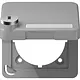 JUNG CD 590 BFKLSL GR klapdeksel met slot voor wandcontactdoos van 50 x 50 mmCD500 grijs