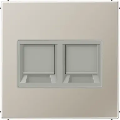 JUNG ES 1969-2 WE centraalplaat met draagring 2-voudig voor modulair jack LS990 edelstaal