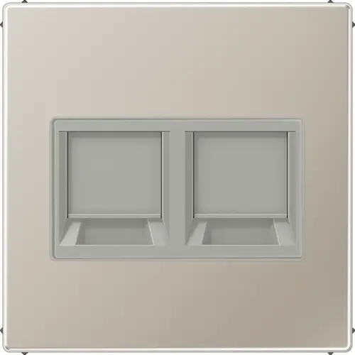 JUNG ES 1969-2 WE centraalplaat met draagring 2-voudig voor modulair jack LS990 edelstaal