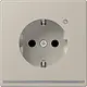 JUNG ES 1520-O LNW wandcontactdoos randaarde Safety+ met LED-orientatieverlichting LS990 edelstaal