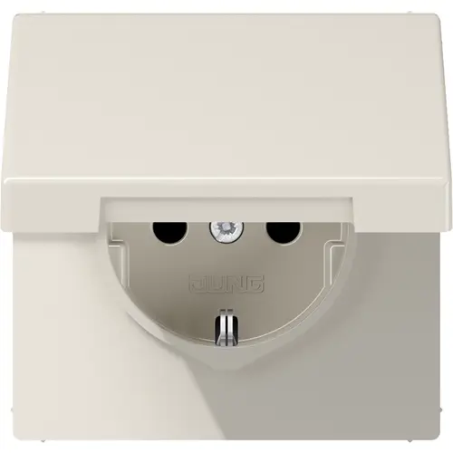 JUNG LS 1520 NBFKIKL wandcontactdoos randaarde Safety+ met klapdeksel LS990 creme