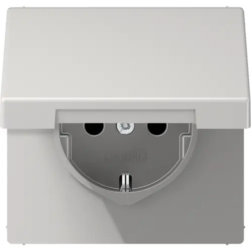 JUNG LS 1520 NBFKIKL LG wandcontactdoos randaarde Safety+ met klapdeksel LS990 lichtgrijs