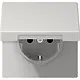 JUNG LS 1520 NBFKIKL LG wandcontactdoos randaarde Safety+ met klapdeksel LS990 lichtgrijs