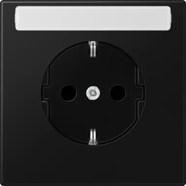 JUNG LS 1520 NKINA SWM wandcontactdoos randaarde tekstvenster Safety+ LS990 grafietzwart mat