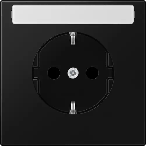 JUNG LS 1520 NKINA SWM wandcontactdoos randaarde tekstvenster Safety+ LS990 grafietzwart mat