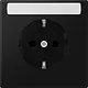JUNG LS 1520 NKINA SWM wandcontactdoos randaarde tekstvenster Safety+ LS990 grafietzwart mat
