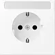 JUNG LS 1520 NNA WWM wandcontactdoos randaarde tekstvenster LS990 sneeuwwit mat
