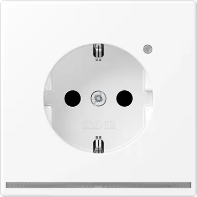 JUNG LS 1520-O WWM LNW wandcontactdoos randaarde Safety+ met LED-orientatieverlichting LS990 sneeuwwit mat
