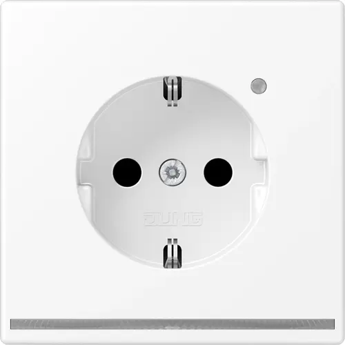 JUNG LS 1520-O WWM LNW wandcontactdoos randaarde Safety+ met LED-orientatieverlichting LS990 sneeuwwit mat