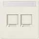 JUNG LS 1969-2 NA WE centraalplaat 2-voudig modular-jack tekstvenster LS990 creme