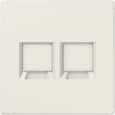 JUNG LS 1969-2 WE centraalplaat met draagring 2-voudig voor modulair jack LS990 creme