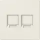 JUNG LS 1969-2 WE centraalplaat met draagring 2-voudig voor modulair jack LS990 creme