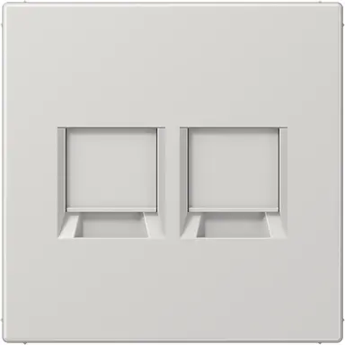 JUNG LS 1969-2 WE LG centraalplaat met draagring 2-voudig voor modulair jack LS990 lichtgrijs