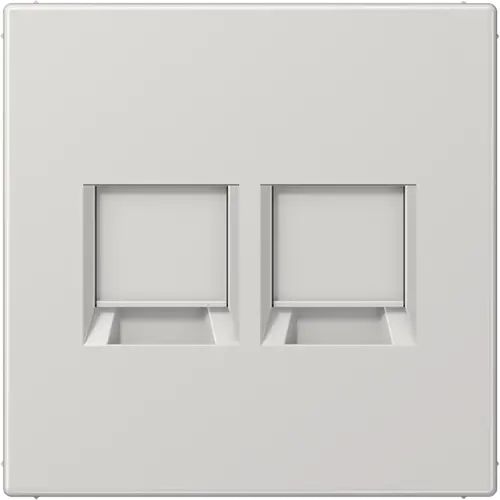 JUNG LS 1969-2 WE LG centraalplaat met draagring 2-voudig voor modulair jack LS990 lichtgrijs