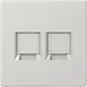 JUNG LS 1969-2 WE LG centraalplaat met draagring 2-voudig voor modulair jack LS990 lichtgrijs