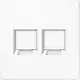 JUNG LS 1969-2 WE WW centraalplaat met draagring 2-voudig voor modulair jack LS990 alpine wit