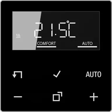 JUNG A 1790 D SW bedieningselement met display voor kamerthermostaat A-range zwart glans