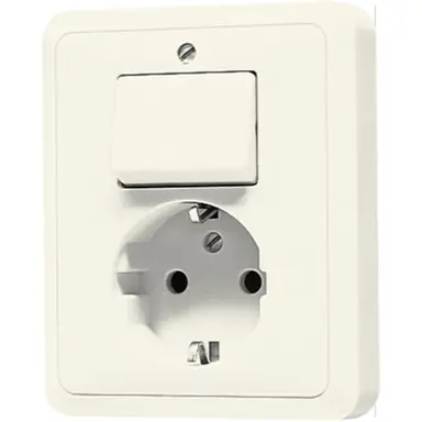JUNG 5576 EU combinatie schakelaar/wandcontactdoos randaarde CD500 creme