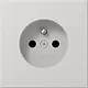 JUNG LS 1520 FKI LG wandcontactdoos penaarde Safety+ LS990 lichtgrijs