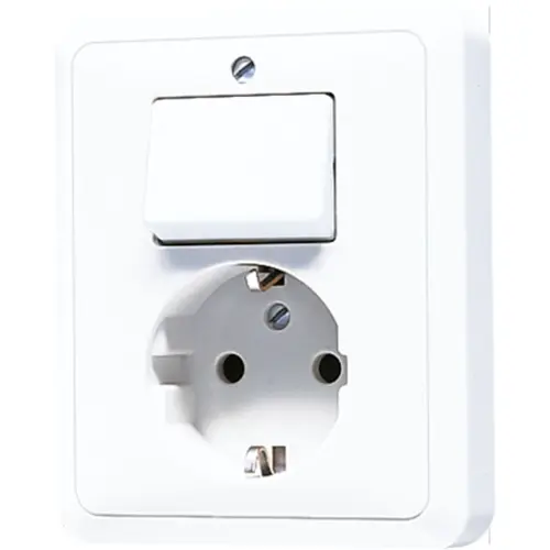 JUNG 5576 EU WW combinatie schakelaar/wandcontactdoos randaarde CD500 alpine wit