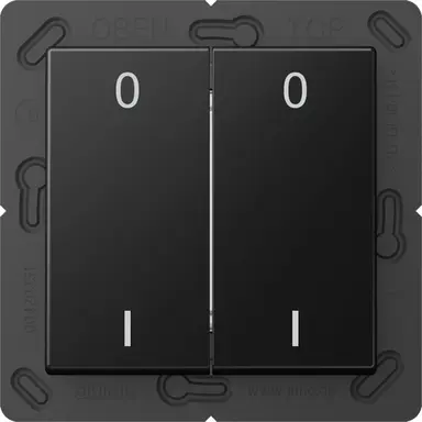 JUNG ENO A 595-01 SWM EnOcean radiografische wandzender 4-kanaals met symbolen 0-1 A-range grafietzwart mat