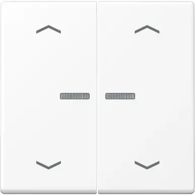 JUNG A 102 KO5P BF WWM schakelwip 2-voudig met controlevenster en pijlsymbolen voor HOME draadloze schakelaar A-range sneeuwwit mat