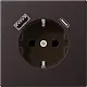 JUNG AL 1520-15 CA D wandcontactdoos randaarde Safety+ met USB type A en C LS990 dark gelakt aluminium