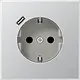 JUNG AL 1520-18 C wandcontactdoos randaarde Safety+ met USB-C LS990 aluminium