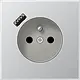 JUNG AL 1520 F-18 A wandcontactdoos penaarde Safety+ met USB type A LS990 aluminium