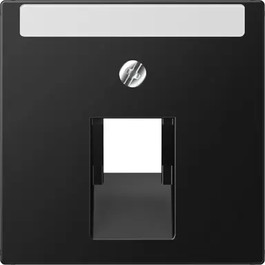 JUNG A 569-1 NA PLUA SWM centraalplaat 1-voudig met tekstvenster tbv RJ45 wandcontactdoos A-range grafietzwart mat
