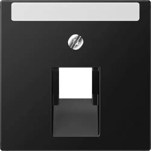 JUNG A 569-1 NA PLUA SWM centraalplaat 1-voudig met tekstvenster tbv RJ45 wandcontactdoos A-range grafietzwart mat
