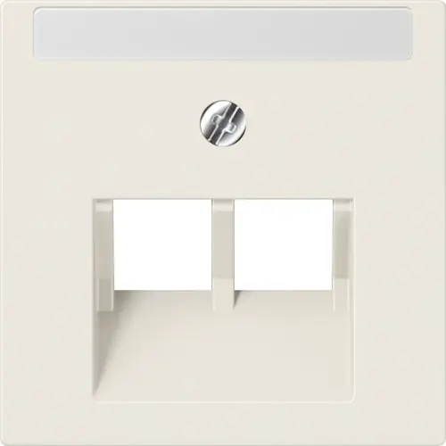 JUNG A 569-2 NA PLUA centraalplaat 2-voudig met tekstvenster tbv RJ45 wandcontactdoos A-range creme