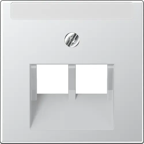 JUNG A 569-2 NA PLUA AL centraalplaat 2-voudig met tekstvenster tbv RJ45 wandcontactdoos A-range aluminium
