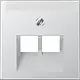JUNG A 569-2 NA PLUA AL centraalplaat 2-voudig met tekstvenster tbv RJ45 wandcontactdoos A-range aluminium