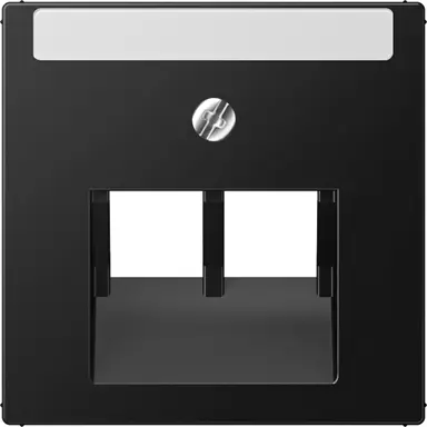 JUNG A 569-2 NA PLUA SWM centraalplaat 2-voudig met tekstvenster tbv RJ45 wandcontactdoos A-range grafietzwart mat