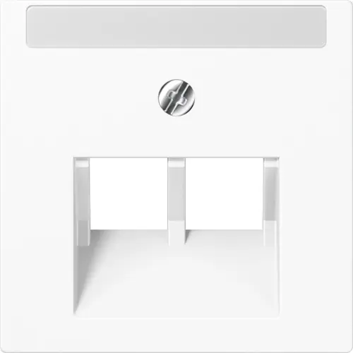 JUNG A 569-2 NA PLUA WW centraalplaat 2-voudig met tekstvenster tbv RJ45 wandcontactdoos A-range alpine wit