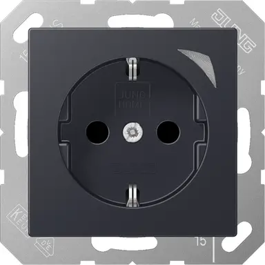 JUNG BT A 1521 SE ANM HOME wandcontactdoos randaarde Energy A-range antraciet mat