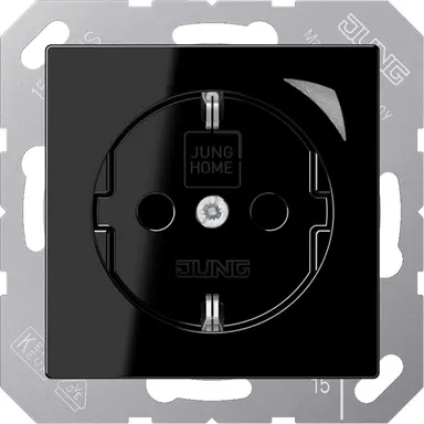 JUNG BT A 1521 SE SW HOME wandcontactdoos randaarde Energy A-range zwart glans