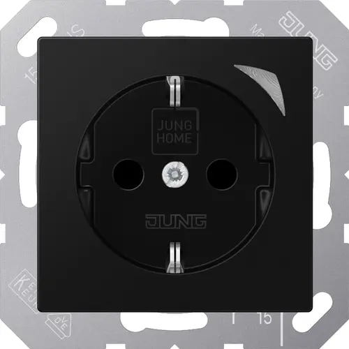 JUNG BT A 1521 SE SWM HOME wandcontactdoos randaarde Energy A-range grafietzwart mat