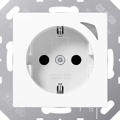 JUNG BT A 1521 SE WW HOME wandcontactdoos randaarde Energy A-range alpine wit